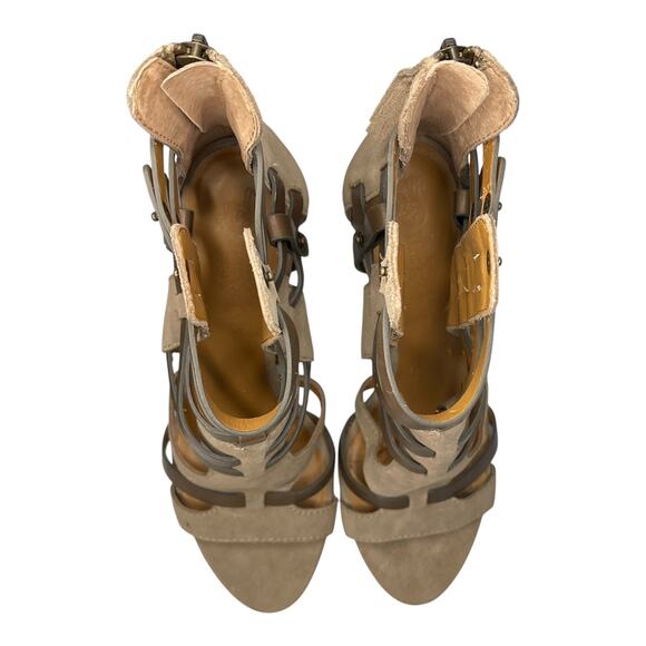 Nine West Vintage America VABRADIE Brown Leather Gladiator Heels Sandals 9M - Picture 12 of 13